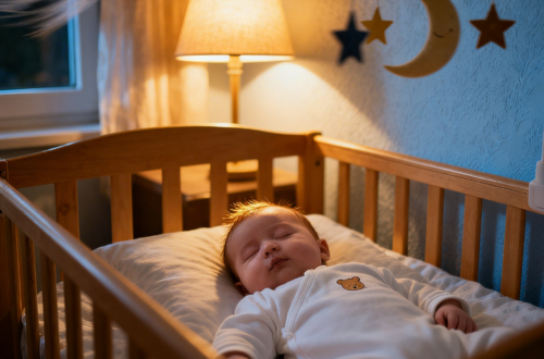 Bebé durmiendo plácidamente en su cuna
